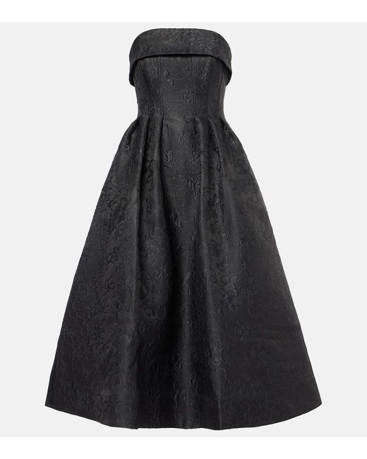 Rebecca Vallance Black Esther Off-Shoulder Midi Dress