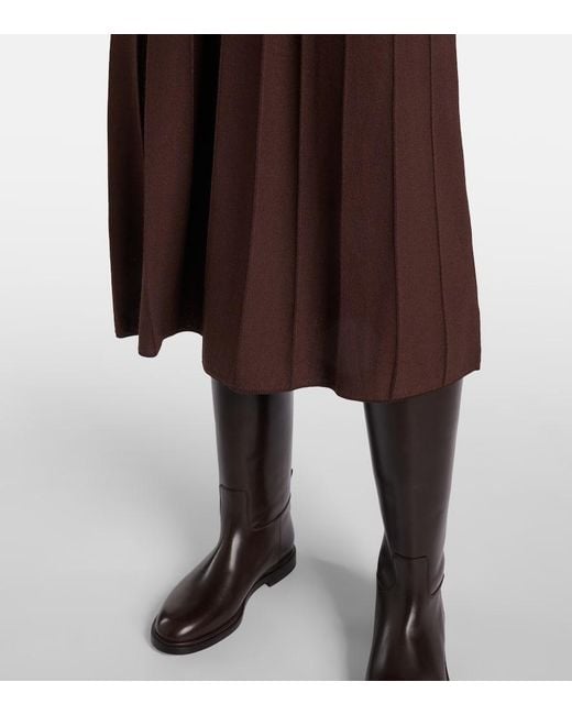 Joseph Brown Pleated Midi Dress