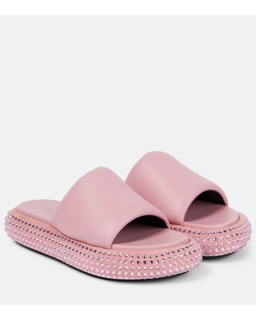 J.W. Anderson Pink Embellished Leather Platform Sandals