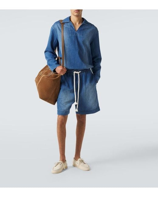 Commas Blue Denim Shorts for men