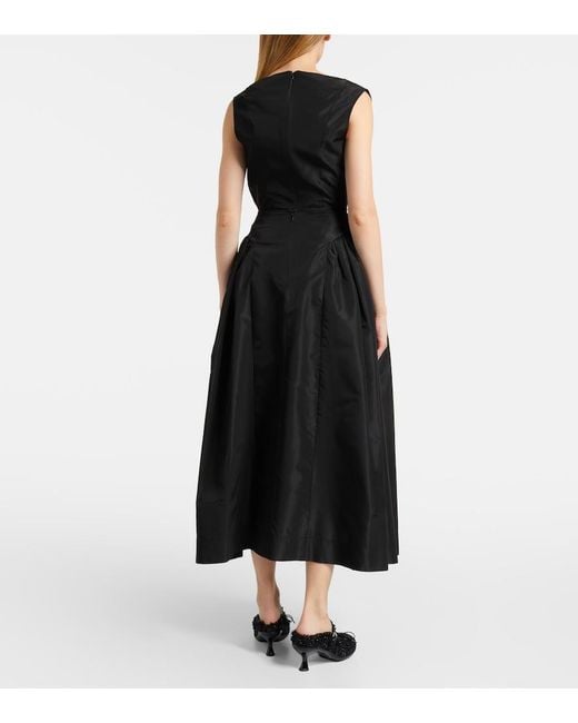 Simone Rocha Black Taffeta Midi Skirt