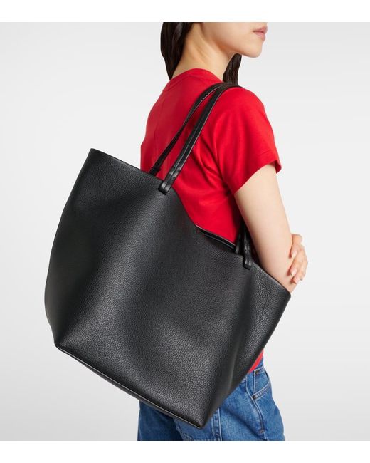 The Row Black Park Three Leather Shopper