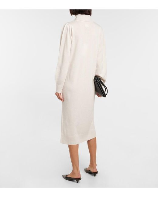 Jardin Des Orangers Natural Wool And Cashmere Sweater Midi Dress