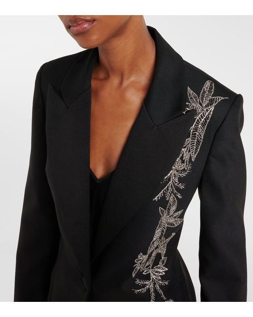 Costarellos Black Verzierter Blazer Lesia Aus Einem Wollgemisch