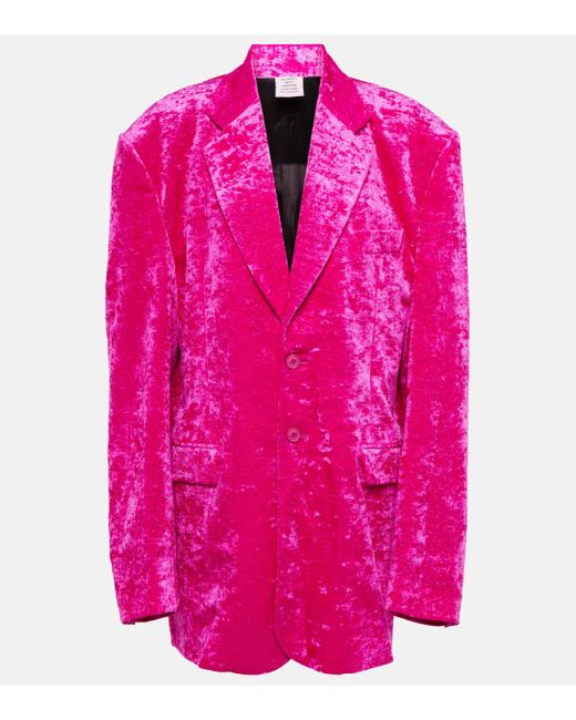 Vetements Pink Oversize-Blazer aus Samt