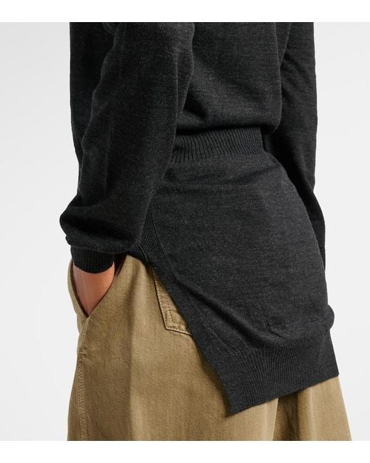 Lemaire Black Wool-Blend Top