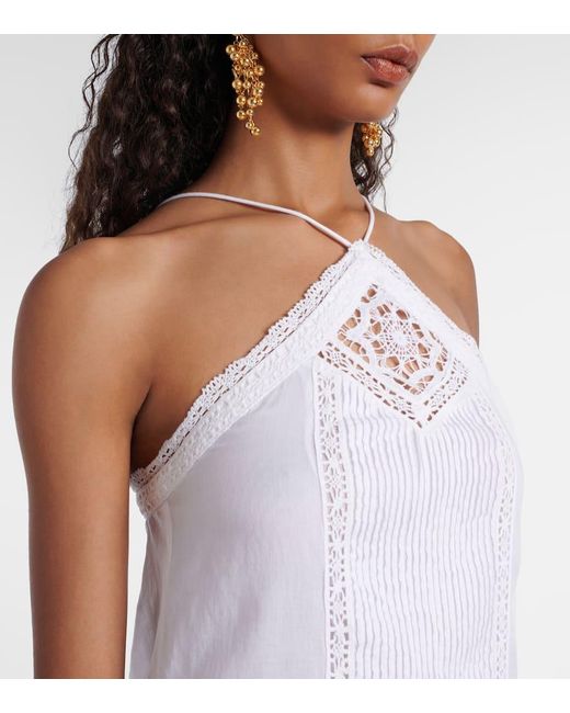 Isabel Marant White Minikleid Geraldin Aus Baumwolle Mit Spitze