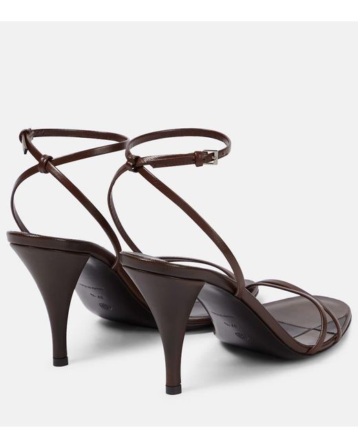 The Row Metallic Cleo Leather Sandals