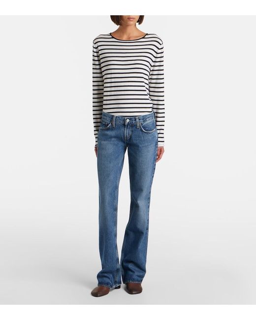 Agolde Blue Low-Rise Bootcut Jeans