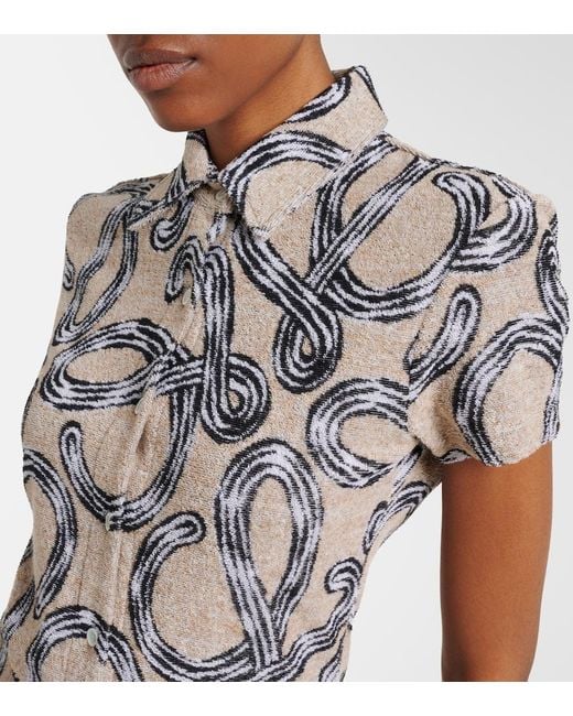 Loewe White Paula's Ibiza Anagram Cotton-Blend Shirt