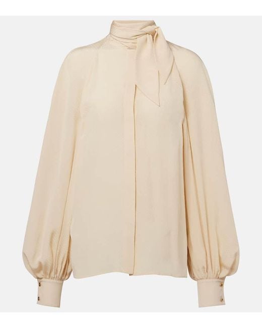 Loro Piana Natural Schluppenbluse Valmy Aus Seide