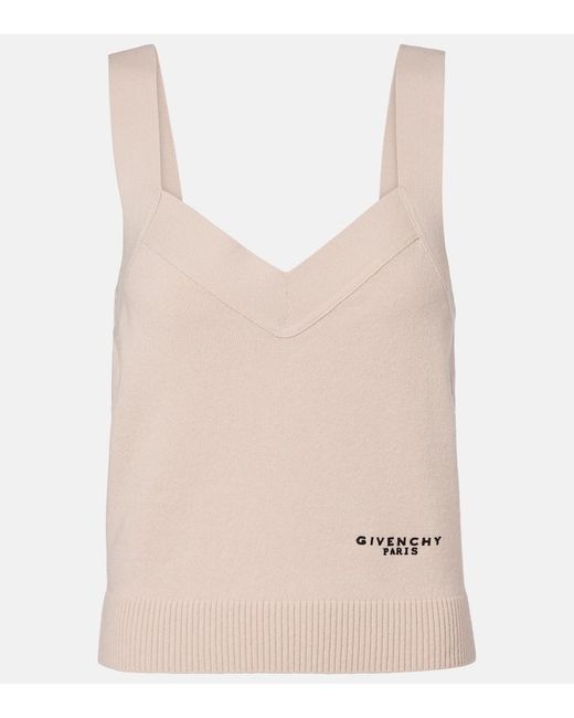 Givenchy Natural Logo Wool And Cashmere Tank Top