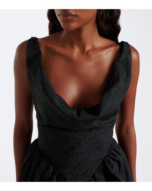 Vivienne Westwood Black Sunday Floral Jacquard Minidress