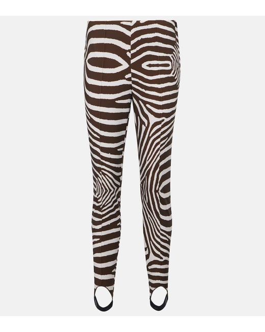 Bogner Black Elaine Zebra-print Stirrup Pants