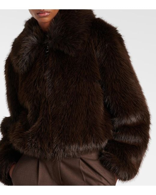 Frankie Shop Black Jacke Hope Aus Faux Fur