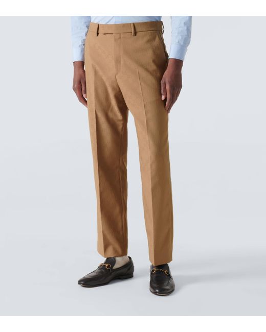 Gucci Natural GG Jacquard Straight Pants for men