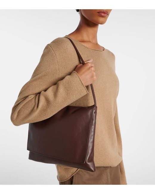 The Row Brown Nan Leather Shoulder Bag
