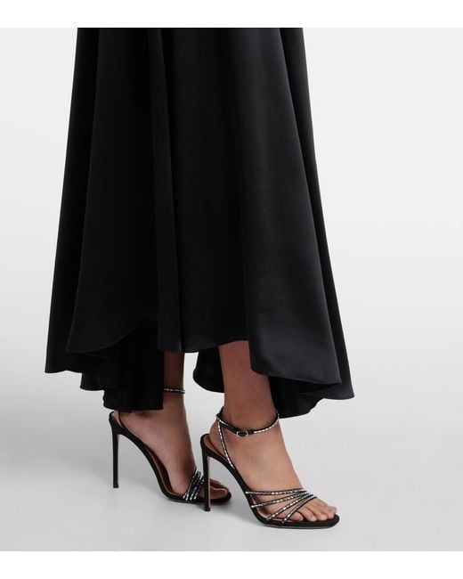 Robe Longue En Velours Et Satin De Soie Rodarte en coloris Black