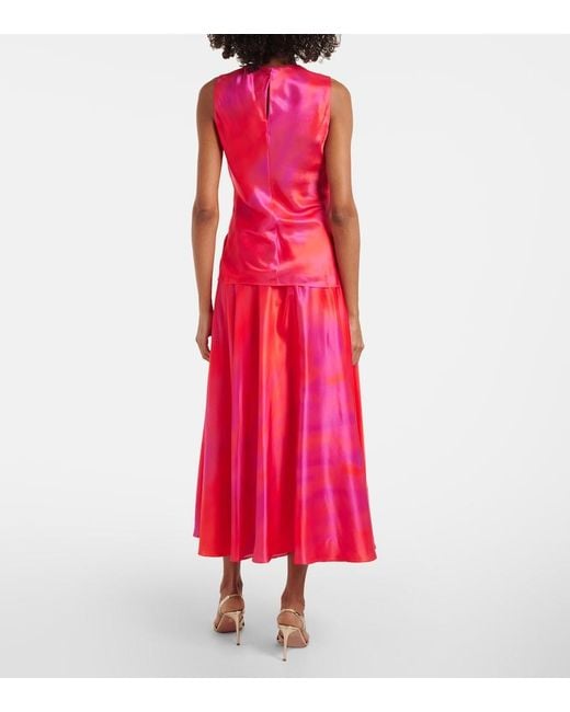 Roksanda Red Kiara Printed Draped Top