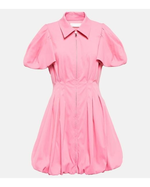Jonathan Simkhai Pink Callista Puff Sleeve Minidress