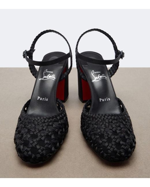 Christian Louboutin Black Jane Crepe Satin Pumps