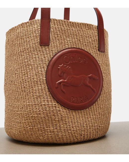 Chloé Brown Horse Medal Large Basket Bag