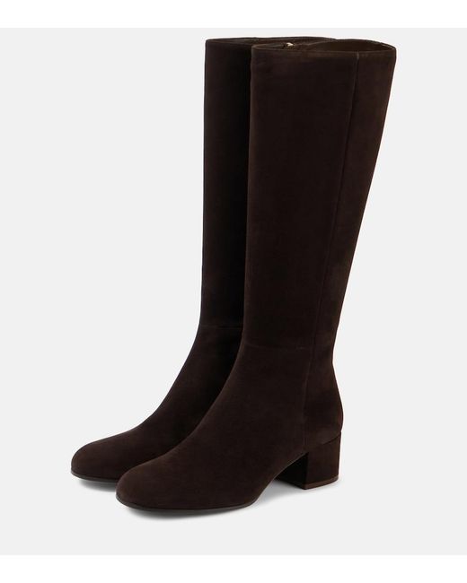 Gianvito Rossi Black 45 Suede Knee-High Boots