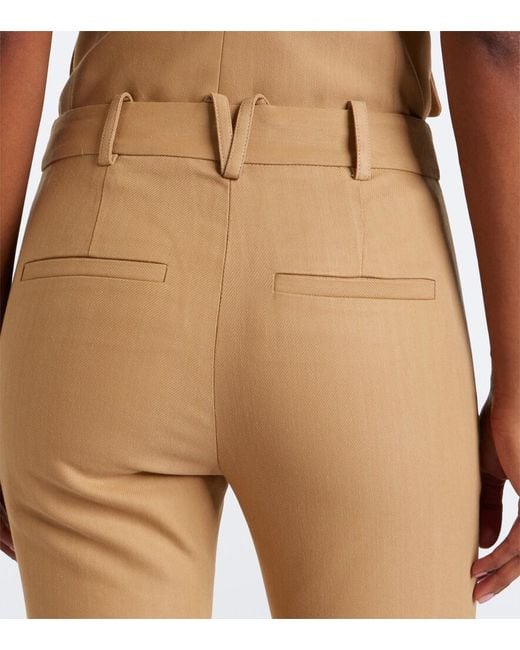 Veronica Beard Natural Corbette Twill Flared Pants