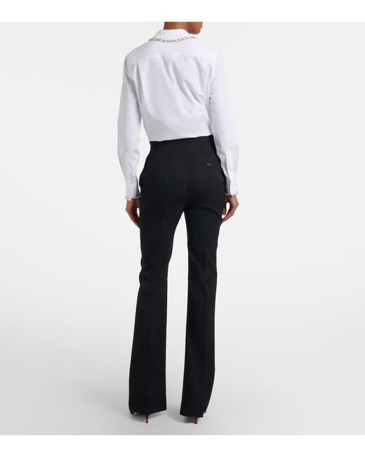 McQueen Black Wool Bootcut Pants