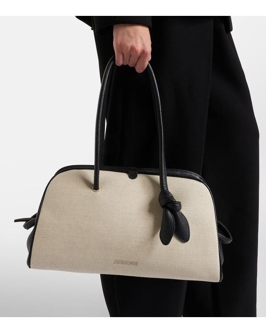 Jacquemus Natural Tote Bag Turismo Medium Aus Canvas