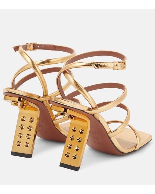 Alaïa Metallic Perfo Leather Sandals