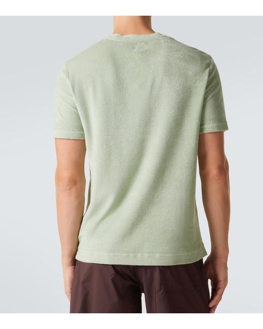 Fedeli Green Cotton Terry T-Shirt for men
