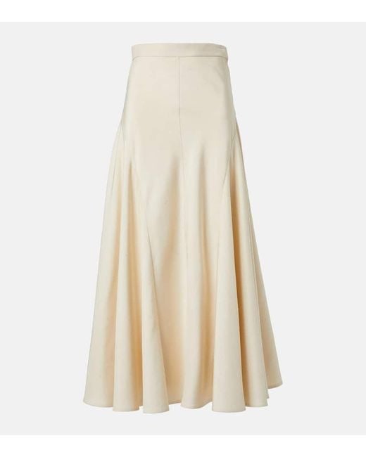 Loro Piana White High-Rise-Midirock Giustina Aus Seide