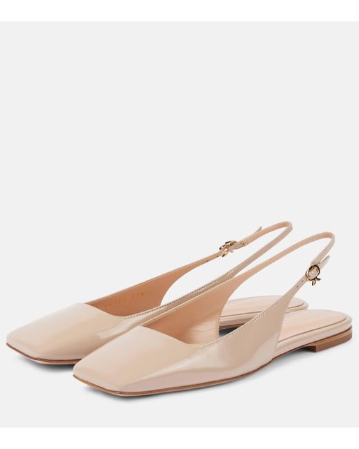 Gianvito Rossi Natural Patent Leather Ballet Flats