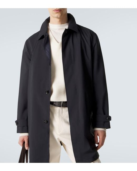 Brioni Blue Technical Car Coat for men