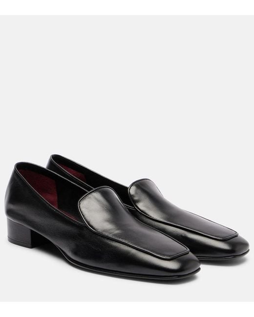 Herbert Levine Black Fair And Square Leather Loafers