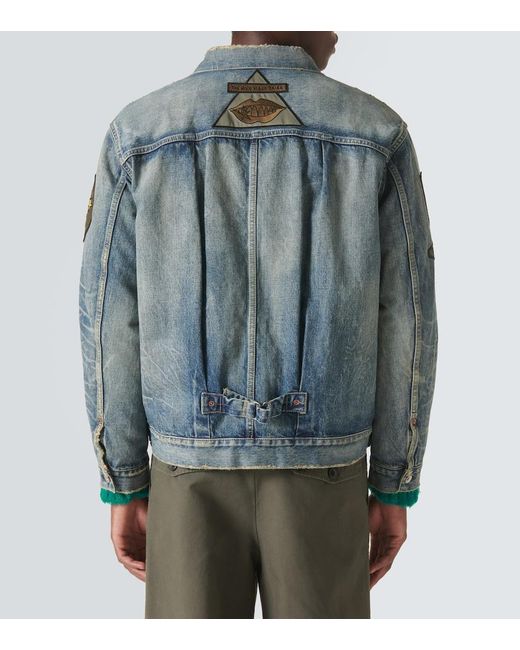 Sacai Blue X Mark Gonzales Denim Jacket for men