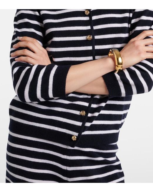 Jardin Des Orangers Blue Striped Cashmere Cardigan