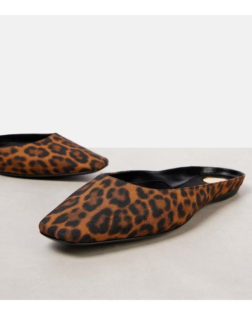 Saint Laurent Brown Lido Leopard-Print Mules
