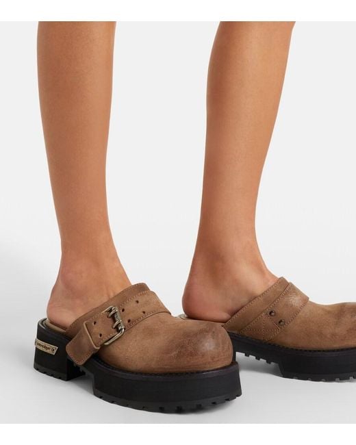 Balenciaga Brown Venom Leather Mules