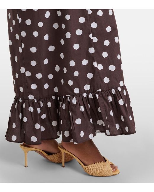 Adriana Degreas Multicolor Polka-Dot Cotton-Blend Maxi Dress