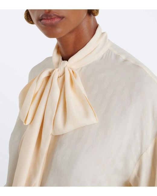 Etro Natural Jacquard Georgette Blouse