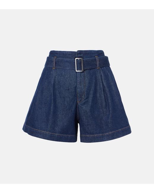 Shorts The Paper Bag En Denim Con Cinturon FRAME de color Blue