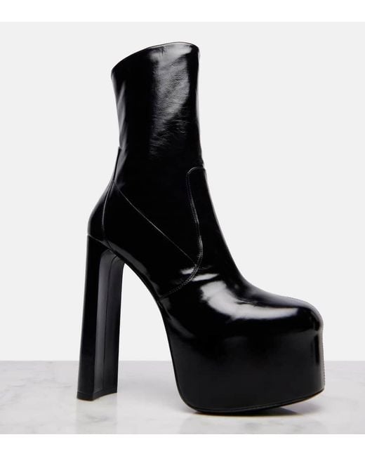 Bottines A Plateau Billy 95 En Cuir Saint Laurent en coloris Black