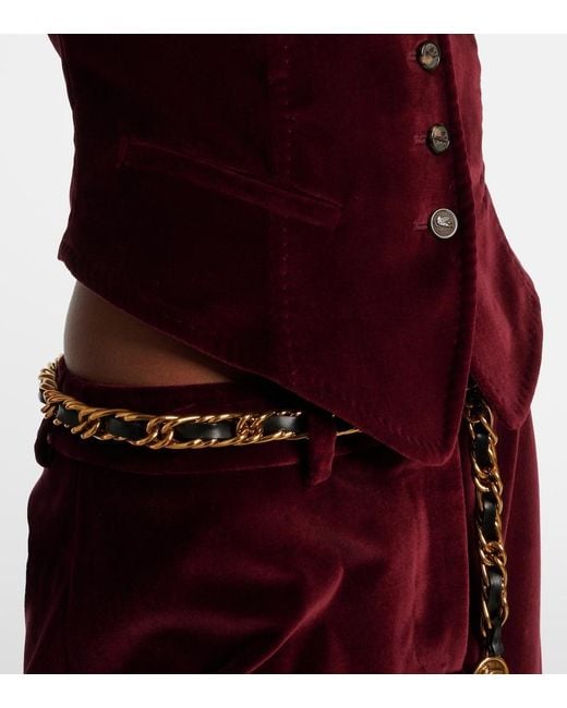 Etro Purple Cotton Velvet Vest