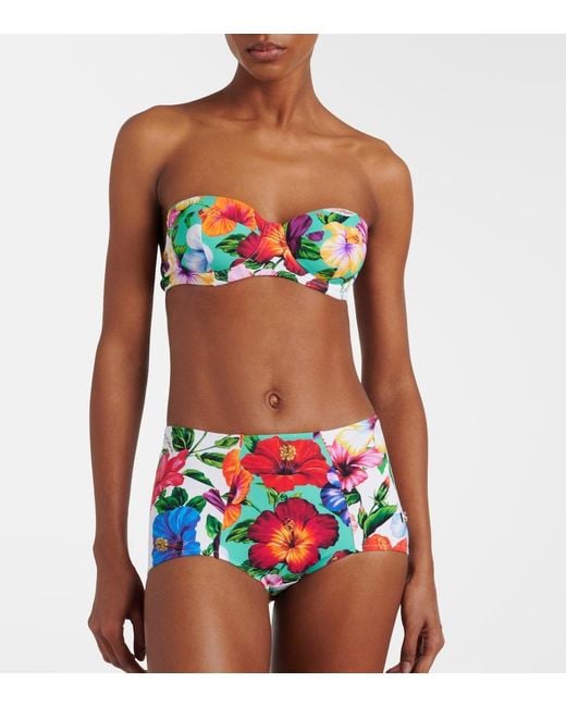 Dolce & Gabbana White Floral Bikini