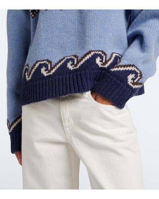 Alanui Blue Sweet Winter Virgin Wool Sweater