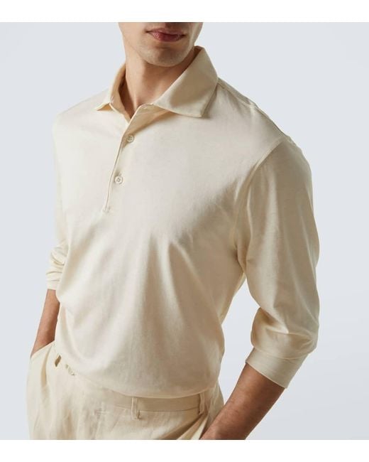 Lardini Polopullover Aus Baumwolle Und Seide in Natural für Herren