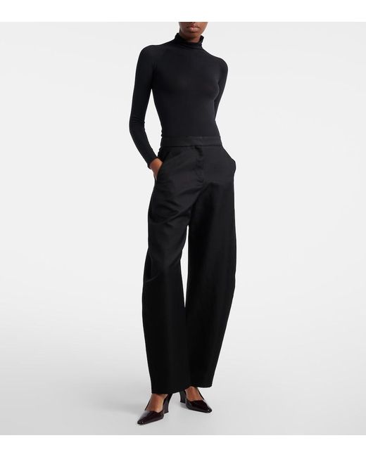 Alaïa Black Patent Leather Wedge Slingback Pumps