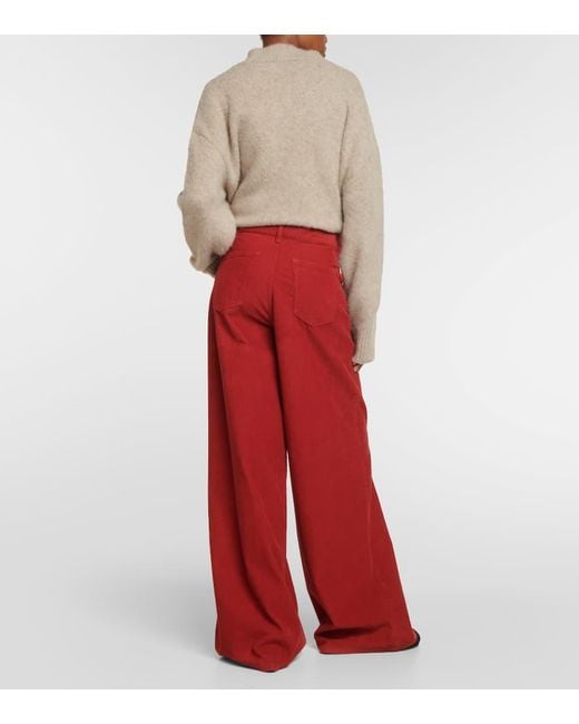 The Row Red Chan Corduroy Wide-Leg Pants